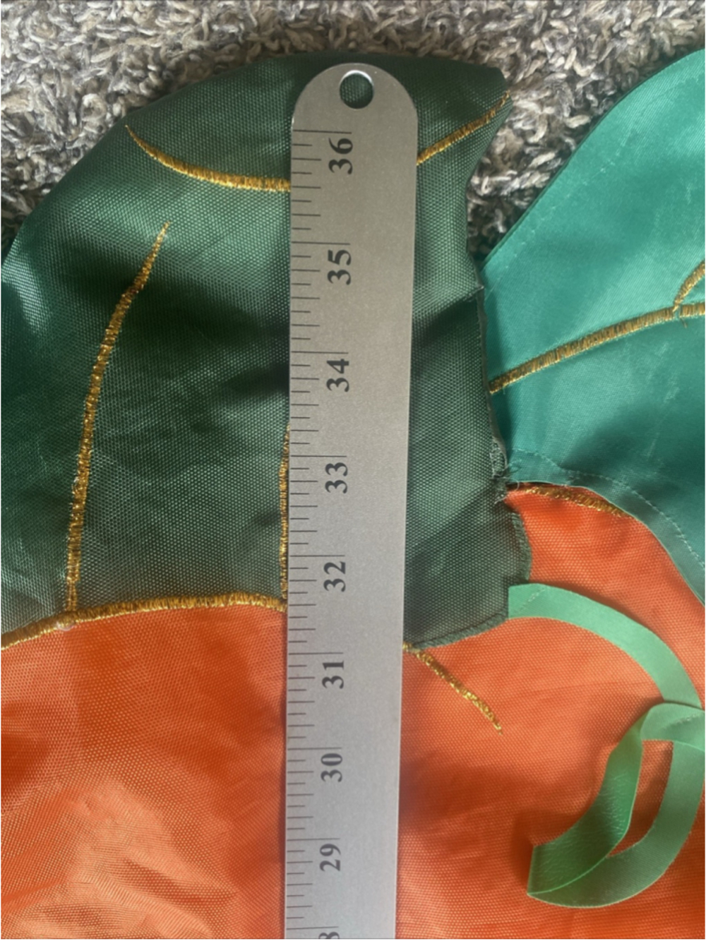 VTG Nylon 36” FLAG Hanging Jack-O-Lantern Halloween Pumpkin Yard Decor EUC Y2K - Picture 3 of 5